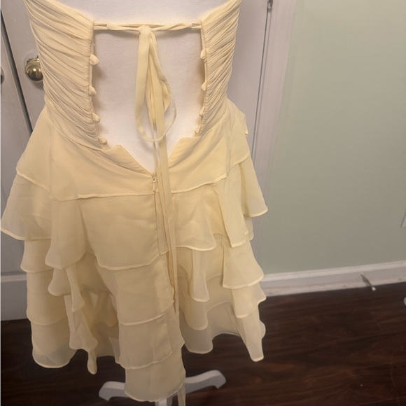 Strapless Yellow Ruffle Dress - Picture 6 of 6